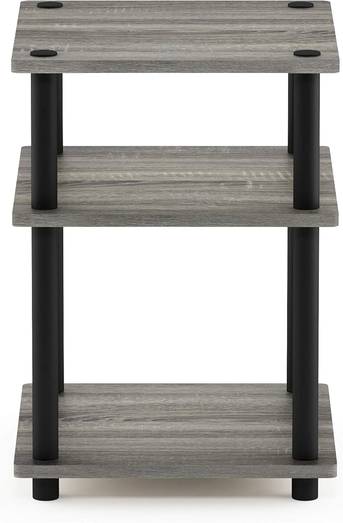 Furinno Wire 4-Tier Industrial Style Metal Frame Bookcase, Display Shelf, 24 Wide, Walnut Cove
