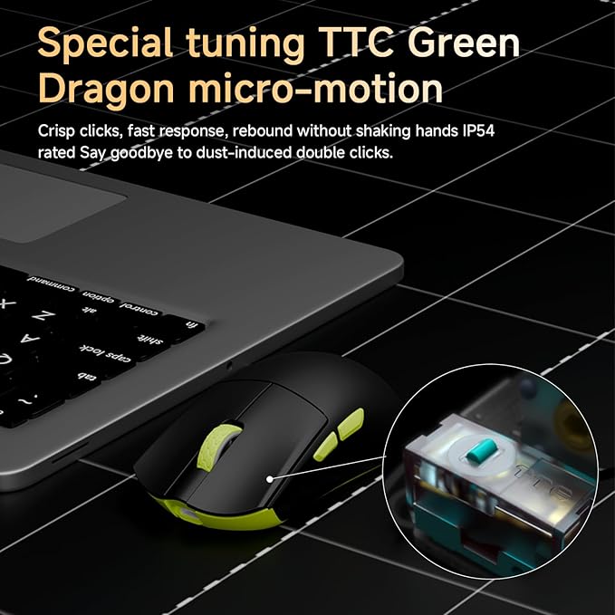 Darmoshark M3SMAX Wireless Gaming Mouse,Tri-Mode 2.4G/USB-C/Bluetooth Mouse Up to 30000DPI,PAW3950 Optical Sensor Lightweight 52g,5 programmable Button,Computer Mouse for Laptop,PC,Windows,Mac(White)