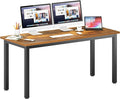 DlandHome Computer Desk Home Office Table Writing Desk Study Table Gaming Desk Worstation (63 inch, Retro)
