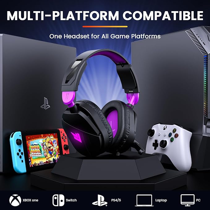 Gaming Headset for PC,Headset with Surround Sound, Gaming Headphones with Noise Cancelling