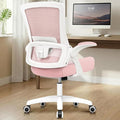 NEO Chair Office Desk Gaming Chair Computer High Back Mesh Seat with Rolling Wheels Ergonomic Adjustable Comfy Flip-up Armrests Lumbar Support Height for Home (Pink)