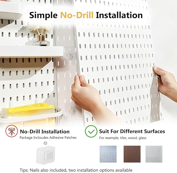 Wall Organizer Pegboard Kit, Wall Control Peg Board with 18 Pcs Accessories, 4 Pack Plastic Wall Mount Display Storage Panels for Kitchen Bathroom Craft Room Office Organization, 23.6 Inches (Black)