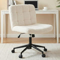 TLSUNNY Wide Sherpa Criss Cross Desk Chair – Beige