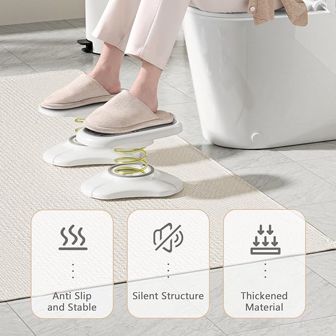 Foot Rest for Under Office Desk Multifunctional Foot Stool Toilet Stool Squat Adult Portable Non-Slip Potty Step Stool Improve Squatting Posture Exercising Relax Legs and Abdomen（Grey）