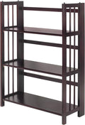 Casual Home 3 Shelf Folding Stackable Bookcase, 27.5" Wide, Espresso