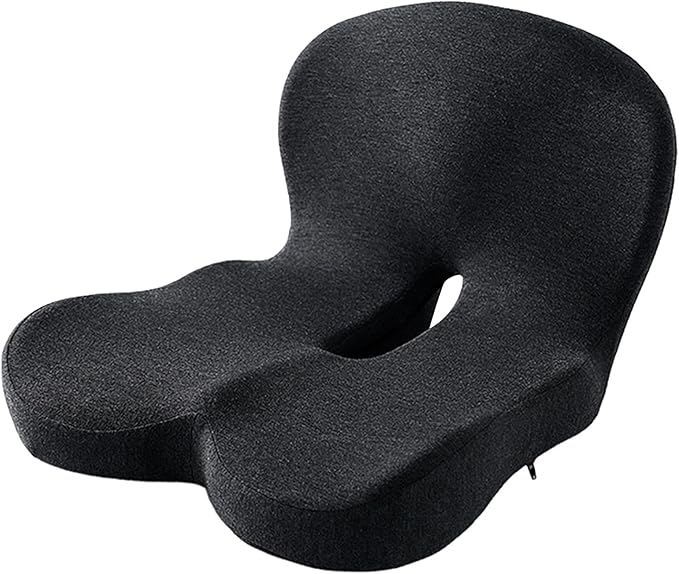 Truck Seat Cushion, Memory Foam L Shaped Seat Cushion, Cushion Lab Ergonomic Back Support & Sciatica Relief for Long Drives, Semi Truck Driver Accessories (Dark Gray)