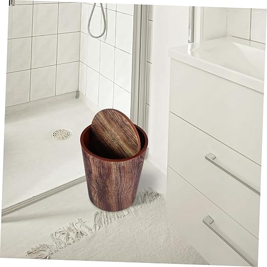 Slim Trash Can Rotating Lid Bedroom Bin Lid Office Garbage Can Desktop Waste Basket Home Office Waste Bin