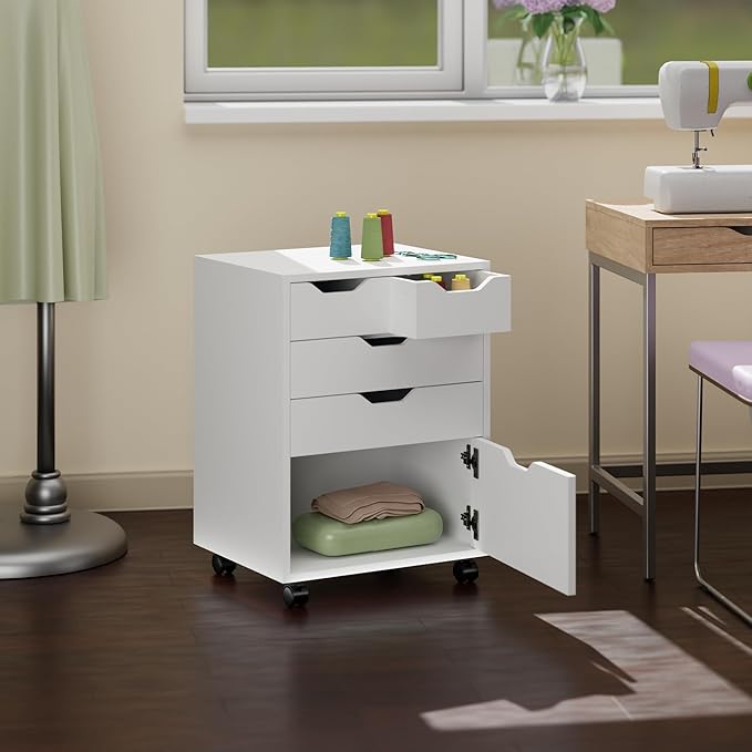 Winsome Halifax Mobile Storage Cabinet with Drawers, Stylish & Functional Home Storage Cabinet for Filing, Kitchen Organization, Moveable Furniture for Office, Dorms, Apartments