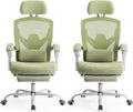 Sweetcrispy Office Computer Desk Chair, Ergonomic High-Back Mesh Rolling Work Swivel Chairs with Wheels, Comfortable Lumbar Support, Comfy Arms for Home, Bedroom, Study, Student, Green