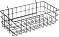Pegboard Basket Size L, Black - Hooks to Any Peg Board - Square Style Wire Shelf Baskets - Organize Tools, Workbench, Accessories, Garage Storage - Wall Organizer Attachments