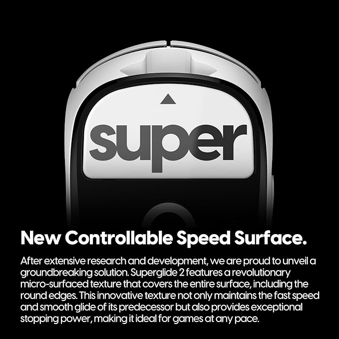 Superglide Glass Mouse Skates - Consistent Controllable Glide, Polished Round Edge, Super Balanced Gaming Mouse Feet with Durable Sole for Logitech G Pro X Superlight1 (Type-C, White)