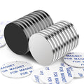 LOVIMAG Strong Magnets, Powerful Disc Magne with Double-Sided Adhesive, Heavy Duty Rare Earth Neodymium Magnets for Fridge, Office, Science, DIY-1.26inchx1/8 inch, Pack of 20 (10 Black, 10 Silver)