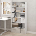 Furinno PASIR Book Shelf, 6-Tier Bookshelf with Open Storage Shelf, Standing Bookcase, 9.4 x 31.5 x 63, Easy Assembly, for Home Office, Bedroom, Living Room, White
