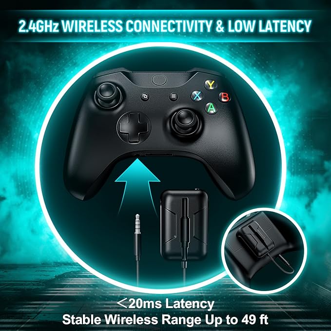 YPBDAN MD33 Wireless Gaming Headset for Xbox Series X|S, Xbox One, PS5, PC – 60H Playtime Bluetooth Headphones with Noise Canceling Mic, 3D Surround