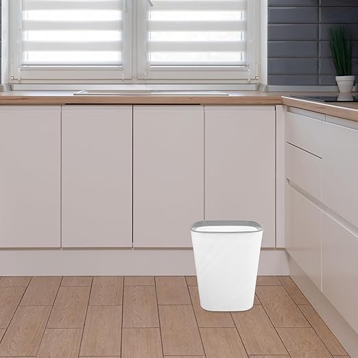 Large Capacity Lidless Trash Can for Home and Office Sleek White Garbage Bin for Bathrooms Kitchens and High-Traffic Areas Waste Container for Everyday Use