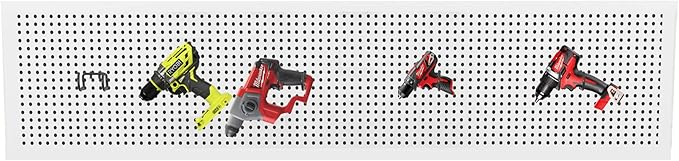 KINOMI 24 Pack Pegboard Hooks Heavy Duty Pegboard Drill Holder Power Tool Holder, Value Set, Large Pegboard Accessories and Hooks for Tools, Power Drills, Art and Craft Supplies etc