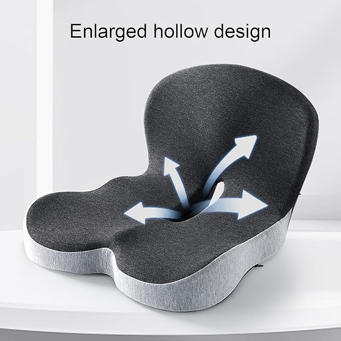 Truck Seat Cushion, Memory Foam L Shaped Seat Cushion, Cushion Lab Ergonomic Back Support & Sciatica Relief for Long Drives, Semi Truck Driver Accessories (Dark Gray)