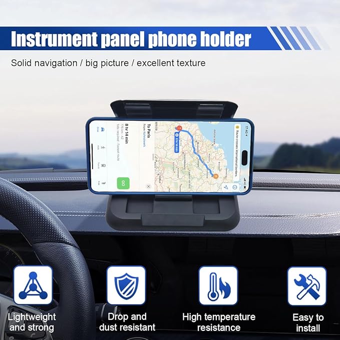 LAINLOY Car Phone Holder Mount, Non-Slip Desk Phone Holder, Silicone Carbon Fiber Car Dashboard Cell Phone Pad for iPhone Pro Max SE XS XR Plus, Galaxy