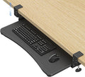 suptek Adjustable Keyboard Tray Under Desk - Slide Out with C Clamp Mount, Computer Keyboard & Mouse Tray, 25.6" (30.4" Including Clamps) x 11.8" Pull Out Computer Drawer for Typing, Black, DSF1PRO