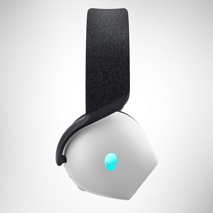 Alienware Tri-Mode Wireless Gaming Headset AW725H - Wired/Wireless, Bluetooth 5.3, Audio Output - 20 Hz, Mini-Phone (3.5mm), Battery Talk Time Up to 55 Hrs (Bluetooth), Lunar Light