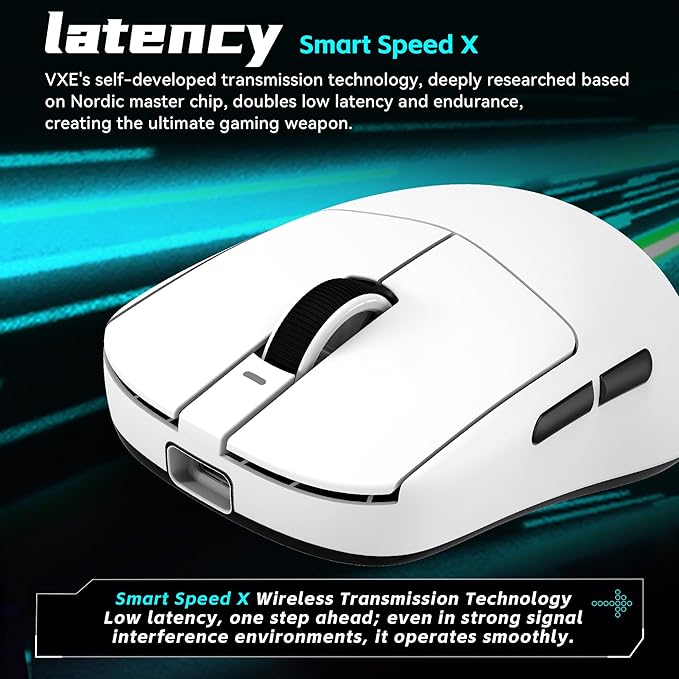 ATK VXE Dragonfly R1 S Wireless Gaming Mouse, 55g Lightweight, Xhero AI Sensor, Adjustable DPI, 1k Polling, 150 Hr Battery Life, Tri-Mode Nearlink/Bluetooth/Wired