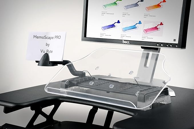 MemoScape PRO Adjustable in-Line Document Copy Holder for Desk - Help Boost Productivity and Reduce Neck Strain - Paper Holder Stand for Desk - Office & Home Organization Accessory - Black