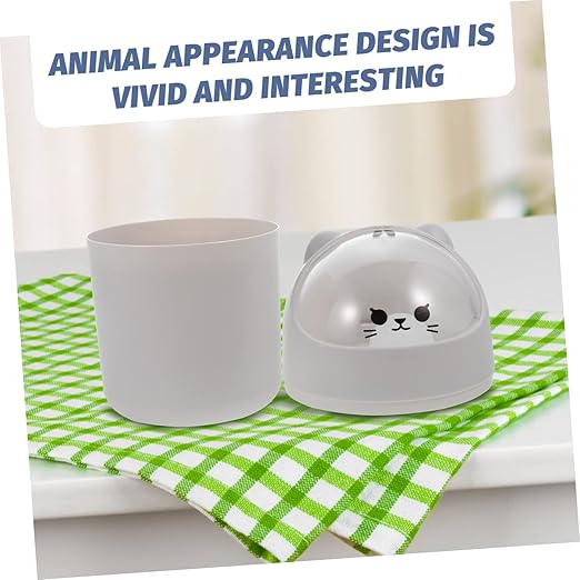 MAGICLULU Desk Trash Can Slim Plastic Garbage Can Lid Bedroom Desktop Mini Trash Bin for Office
