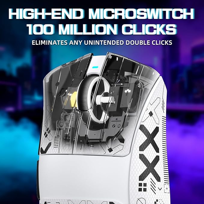 ATTACK SHARK V3 PRO Wireless Esports Gaming Mouse with Magnetic Charging Dock:62g Lightweight-1K Polling-25K DPI-PAW3311 Sensor,Wired/BT/2.4Ghz Programmable,BK52820 IC for PC Laptop Gamer(White+Tape)