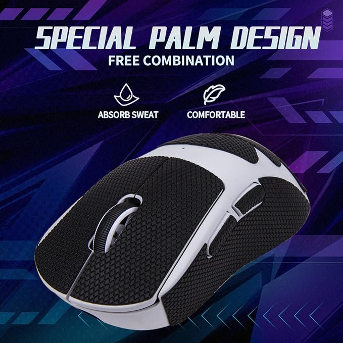 TALONGAMES Mouse Anti Slip Grip Tape Compatible with Logitech G PRO X Superlight 2 DEX Wireless Gaming Mouse, Palm Sweat Absorption, Thin 0.5mm, Cut to Fit, Easy to Apply, Mouse Skin