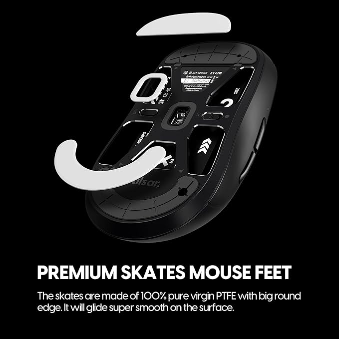 Pulsar Gaming Gears - PTFE Mouse Feet for X2 & X2 mini Wireless Mice Premium Skate - White, Thick Type (0.8mm)