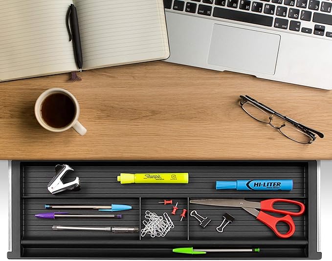 Mount-It! Under Desk Pencil Drawer | 21.25” W, Ball Bearing Slide-Out Organizer for Office Supplies, Paper & Pencils | Fits Desks Over 1” Thick, Adjustable Extension 16.25”–28”