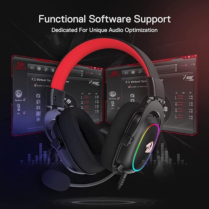 Redragon H510 Zeus-X RGB Wired Gaming Headset - 7.1 Surround Sound - 53MM Audio Drivers in Memory Foam Ear Pads w/Reliable Fabric Cover- Multi Platforms Headphone - USB Powered for PC/PS4/NS