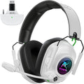 Wireless Gaming Headset with Noise Canceling Mic for Xbox Series X|S, Xbox One, PC, PS5, PS4, Mac, Switch, 2.4 GHz Wireless & Bluetooth 5.4 Gaming Headphones, 50Hr Battery, 50mm Drivers(White)