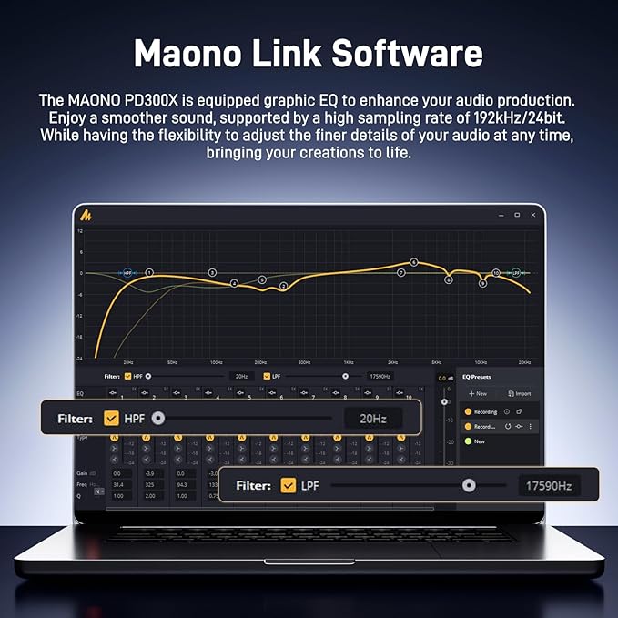 MAONO Dynamic Microphone Kit, USB XLR Podcast Mic with Boom Arm for Vocal Recording, Content Creation, Home Studio(PD300X+BA37)