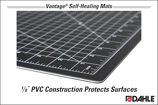 Dahle Vantage 10674 Premium Self-Healing Cutting Mat, 36"x48", 1/2" Grid, 5 Layers for Max Healing, Perfect for Crafts & Sewing, Black