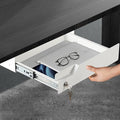 Under Desk Drawer Storage with Lock, Metal Undermount Table Drawer, Ball Bearing Slides Out Tray Organizer for Paper, Pencil, and Laptop 16"x11.8"x3.6", White