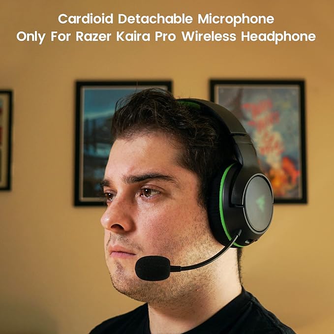 Kaira Pro Mic Replacement for Razer Kaira Pro Wireless Gaming Headset, 3.5mm Detachable Noise Cancelling Microphone Boom for Xbox One, PS4, PS5, PC