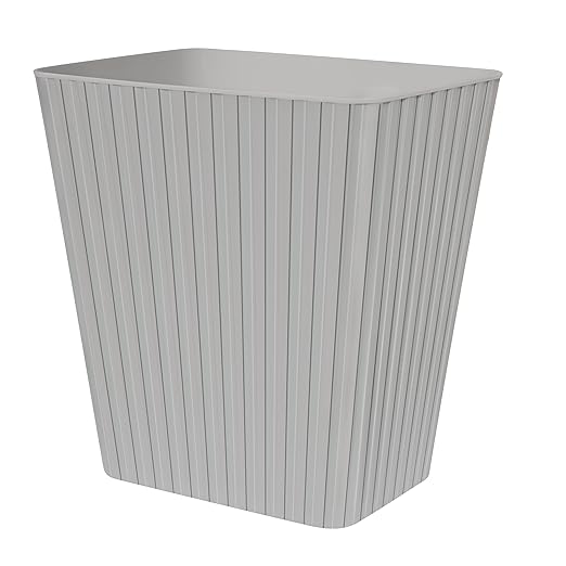 DAJITRE Plastic Small Trash Can, 3.5 Gallon Rectangular Wastebasket for Bathrooms, Laundry Room, Kitchens, Offices, Kids Rooms, Dorms (1, Grey)