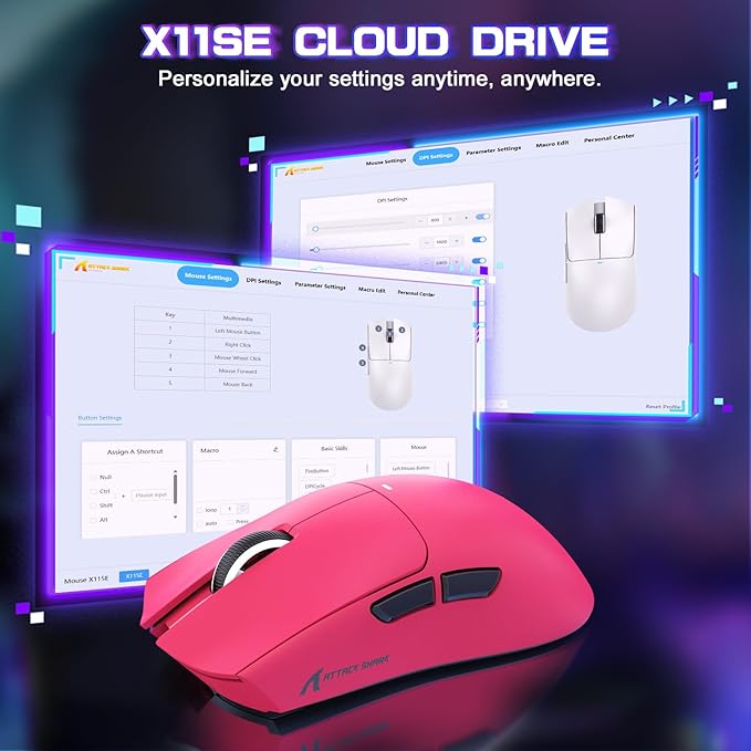ATTACK SHARK X11SE Ultra-Light Wireless Gaming Mouse,Tri-Modes BT5.2/Type-C Wired/2.4G,PixArt PAW3311 Gaming Sensor,22KDPI,5 Programmable Buttons for Laptop,PC,Mac Gamer(Berry Red)