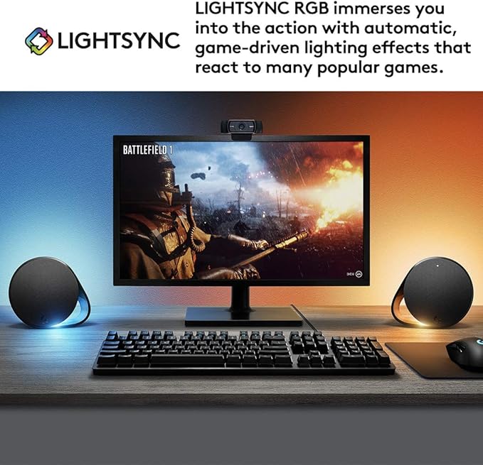 Logitech G560 LIGHTSYNC PC Gaming Speakers with Game Driven RGB Lighting Bundle with Logitech G502 Hero High Performance Gaming Mouse