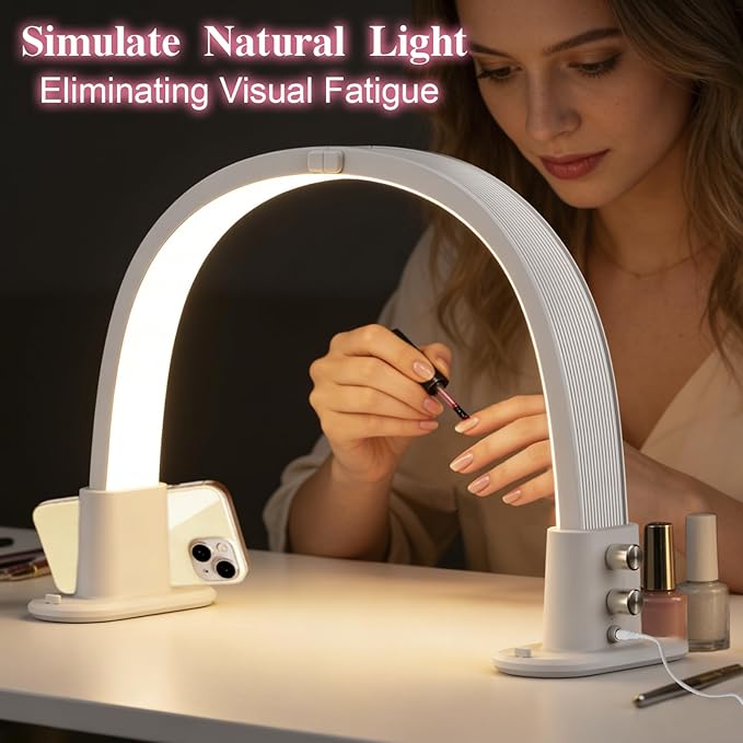 SLYFTE Professional Quality Mini Half Moon Light for Nail Desk, Personal Arch Light for Home Use, Nail Tech Lamp Perfect for At-Home Manicures (Pink)