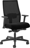 HON Ignition 2.0 Mid Back Task Chair, Advanced Synchro-Tilt Control, Office Chair with Lumbar Support, Height and Width Adjustable Arms, Black Frame, Black
