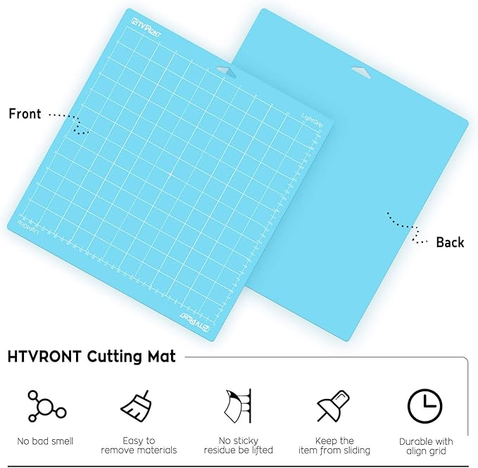 HTVRONT Light Grip Cutting Mat, 6 Pack Cutting Mat 12x12 Compatible with Cricut Maker 3/Maker 4/Maker/Explore 3/4/Air 2/One, Light Adhesive Sticky Quilting Cutting Mats Replacement Accessories