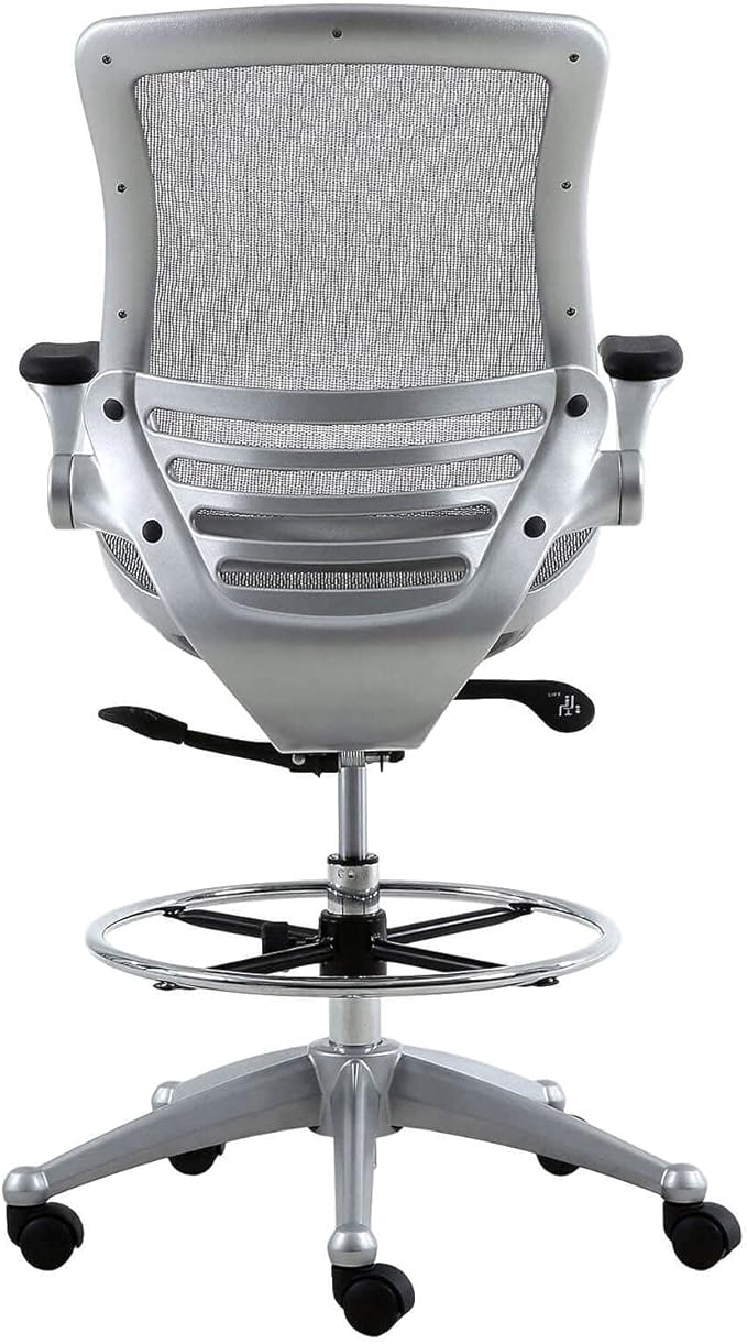 Harwick Evolve All Mesh Heavy Duty Drafting Chair, Gunmetal Finish