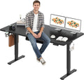 SANODESK Electric Standing Desk 71 x 32 Inches, Height Adjustable Sit Stand with Large Splice Board Desktop for Home Office, Computer Workstations，Memory Ergonomic Computer Desk, Black Frame/Black Top