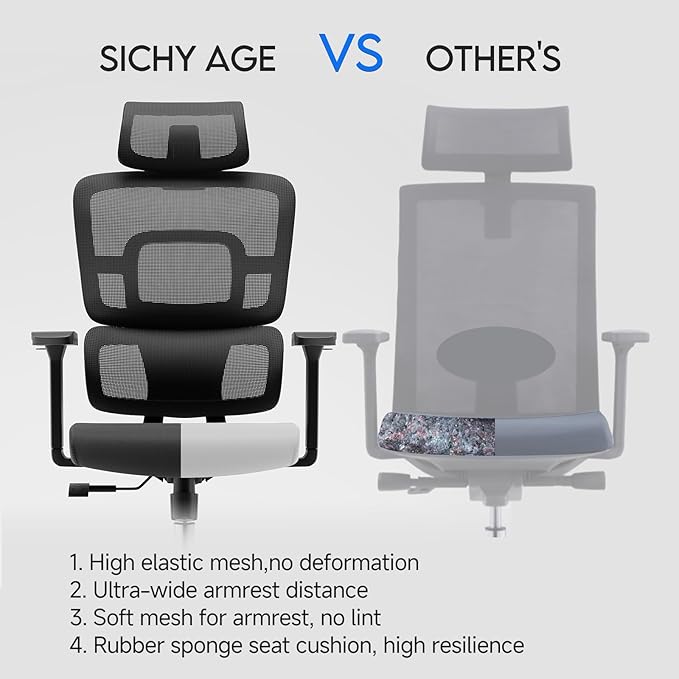 Drafting Chair, Ergonomic Tall Office Chairs for Standing Desk, Home Office Desk Chair with Lumbar Support and Adjustable Flip-up Armrests & footrest (04black)
