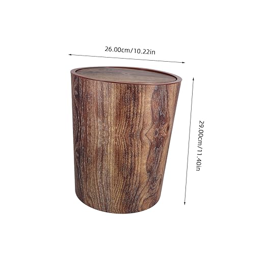 Kitchen Garbage Can Lid Slim Trash Can for Bathroom Rotating Lid Room Waste Basket