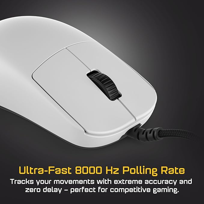 ENDGAME GEAR OP1 8k v2 White – Esports Gaming Mouse with Cable, 30K DPI Optical Sensor, 8000Hz Polling, Hot-Swappable Switches & Claw-Grip Design
