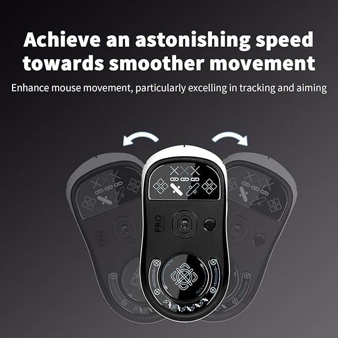 immoenuc Glass Mouse Skates for Logitech G PRO X Superlight – Ultra Smooth Durable Feet Pads with Rounded Edges, Easy Installation for Gaming Precision (Printing Pattern)