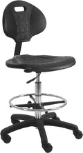 BenchPro Deluxe Polyurethane Chair With 18” Adjustable Footring and Heavy Nylon Base , 21"-31" Height Adjustment, 450 lbs Capacity